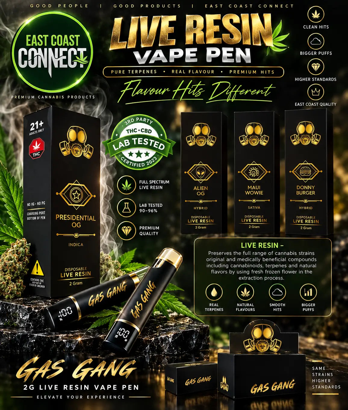 Gas Gang 2G Live Resin Disposable Vape Pen